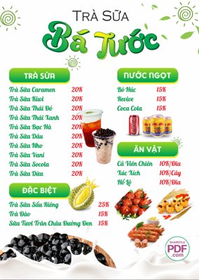 File PSD Menu Trà sữa bá tước tone xanh lá cây file PDF và file CDR (bản gốc) cho nhà in