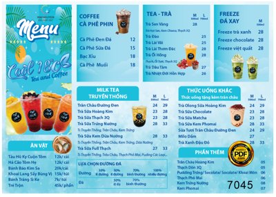 File tranh Menu cool 180 độ tea and coffee file corel (bản gốc) in lụa dán tường