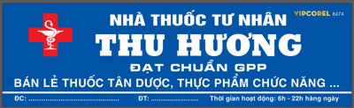 File PSD Nhà thuốc tư nhân Thu Hương đạt chuẩn GPP (gốc) cho designer