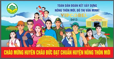File tranh Pano Xây dựng nông thôn mới đạt chuẩn 2024 vector (gốc) in film