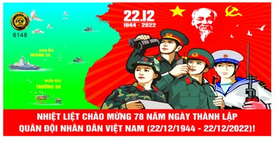 File gốc Pano chào mừng 78 năm ngày Quân đội nhân dân VN (in lụa) tranh phong thủy