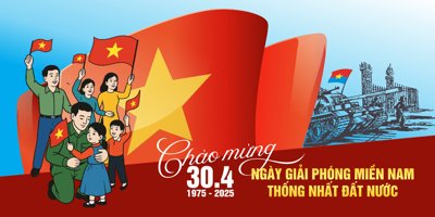 File in trần Pano chào mừng giải phóng miền Nam 2025 (bản gốc) phong cảnh