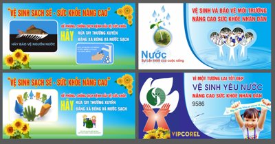 Download file Pano chung tay bảo vệ nguồn nước sạch #3 vector (chất lượng in ấn)