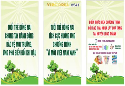 File in trần Pano chung tay hành động bảo vệ môi trường (file gốc) hoa văn 3D