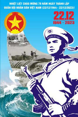 File tranh gốc in trần nhà Pano dọc tuyên truyền chào mừng ngày 22-12 vector 3D