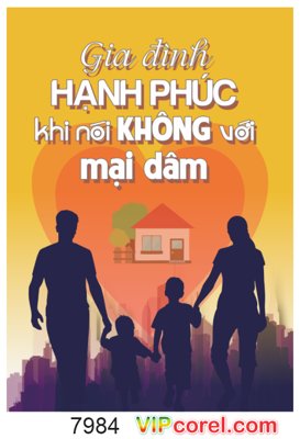 File gốc Pano gia đình hạnh phúc khi nói không với mại dâm (trang trí) phòng ngủ