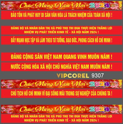 File PSD Pano khẩu hiệu chúc mừng năm mới 2024 (bản gốc) đã tách nền