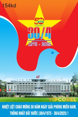 Tải file Pano nhiệt liệt chào mừng 50 năm giải phóng 30/4 (ảnh gốc) in tráng gương