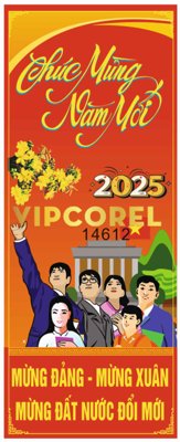 Hình ảnh file gốc Pano phướn thả chúc mừng năm mới 2025 file corel (chất lượng cao)