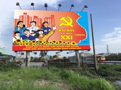 File PSD Pano phấn đấu huyện đạt chuẩn Nông Thôn Mới file corel (gốc) cho designer