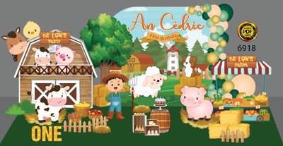 File in trần Party sinh nhật chủ đề nông trại #43 (file gốc) xuyên sáng