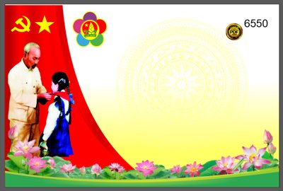 File in trần Phông hội nghị Bác Hồ quàng khăn đỏ cho đội viên (bản gốc) đại dương