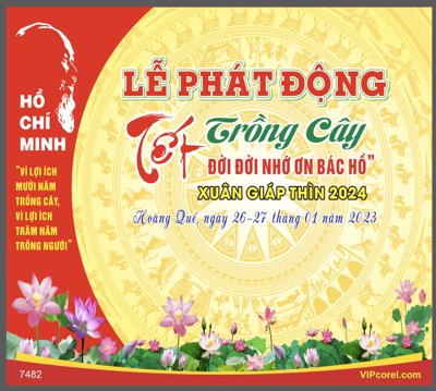 File ảnh Phông lễ phát động tết trồng cây 2024 vector (gốc) in PP, decal
