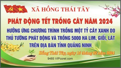 File tranh Phông lễ phát động tết trồng cây 2024 vector #4 (bản gốc) treo phòng ăn