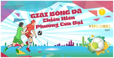 File ảnh Phông nền giải bóng đá thiếu niên phường Cửa Đại (gốc) in standee