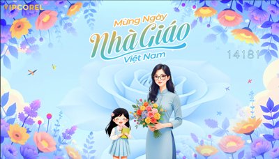 File tranh Phông nền ngày nhà giáo Việt Nam 20-11 file PSD #9 (gốc) chủ đề động vật