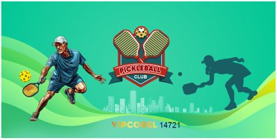 File in trần Phông nền sân Pickleball thi đấu giải file corel #2 (bản gốc) mây trời