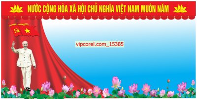 Tải file gốc Phông nền xanh trang trí sân khấu hội nghị hoa sen (in khổ lớn) không mờ