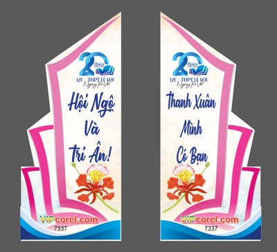 File gốc Phông sân khấu - Hội ngộ và tri ân ngày ra trường file corel (in mica) trang trí