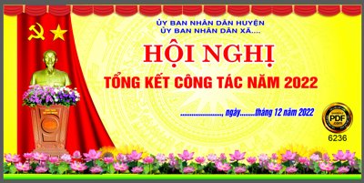 Tải file Phông sân khấu hội nghị tổng kết công tác năm 2022 (gốc) chủ đề hoa sen