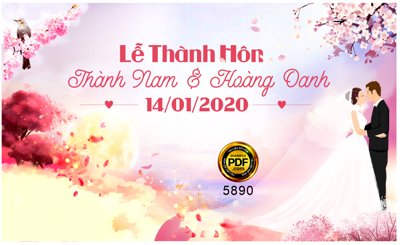 File tranh trang trí Phông sân khấu lễ thành hôn Thành Nam và Hoàng Oanh (file gốc)