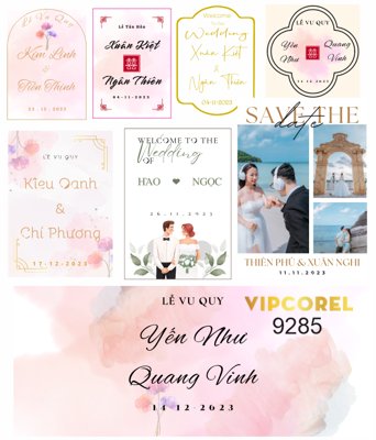 File tranh Phông tên chữ đám cưới #5 file corel (gốc) chủ đề trừu tượng