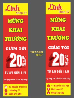 Tải file tranh Phướn thả Shop Linh 37 mừng khai trương file corel (gốc) tại Filetranh.com