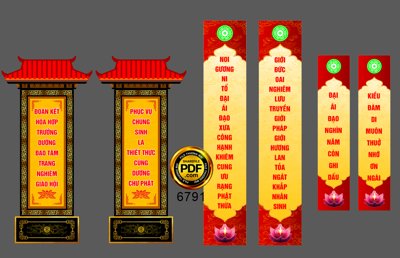 Tệp tin gốc Phướn thả câu đối sân khấu - câu đối cổng chùa (dùng cho in) Phướn thả câu đối sân khấu - câu đối cổng chùa