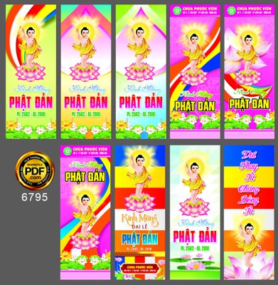 File in ấn chuyên nghiệp Phướn thả kính mừng đại lễ Phật Đản chùa Phước Viên (file gốc)