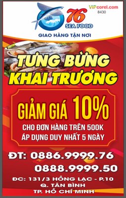 Tải về hình ảnh gốc Phướn thả tưng bừng khai trương - Sea Food sắc nét