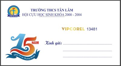 File gốc Phong bì trường THCS Tân Lâm - hội cựu học sinh (phiên bản chuẩn) để in ấn
