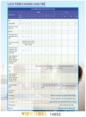 Hình ảnh file gốc in lụa Poster Lịch tiêm chủng cho trẻ file corel