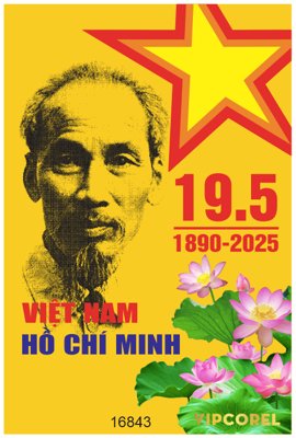 File tranh Poster kỷ niệm ngày sinh chủ tịch Hồ Chí Minh #4 (file gốc) chủ đề phong thủy