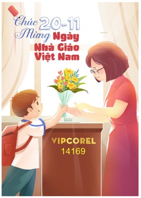 File tranh Poster mừng ngày nhà giáo Việt Nam 20-11 #13 file corel (gốc) chủ đề trẻ em