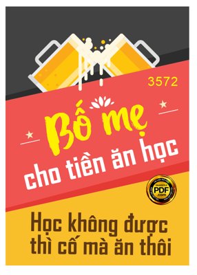 Ảnh gốc Poster quán bia "bố mẹ cho tiền ăn học..." file Corel (độ nét cao) in tráng gương