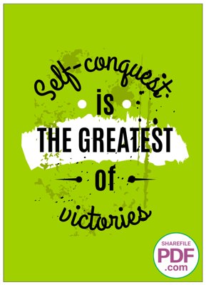 File tranh Self conguest is the greatest of victories file vector PDF (bản gốc) trang trí văn phòng