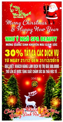 File gốc in ấn Standee Như Ý Ngô Spa Beauty khuyến mãi Noel (sẵn sàng tải về)