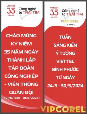 File gốc Standee chào mừng kỷ niệm Viettel 35 Year (ảnh chi tiết) để in ấn