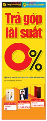 File gốc Standee trả góp 0% oppo tại thegioididong file CDR (in tráng gương) nghệ thuật