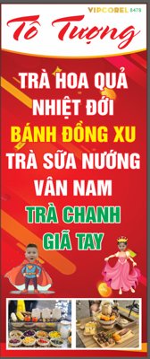 File PSD Tô tượng - trà hoa quả - trà tranh giã tay (nguyên bản) cho thiết kế