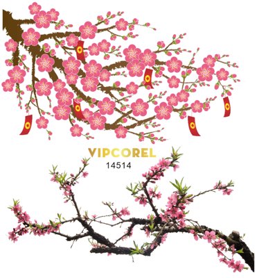 File tranh Tải ảnh cành đào trang trí tết 2025 file PDF (gốc) in trên kính