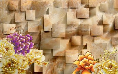 File gốc Tải Tranh dán tường hoa nổi 3D cao cấp #25 (trang trí) phòng làm việc