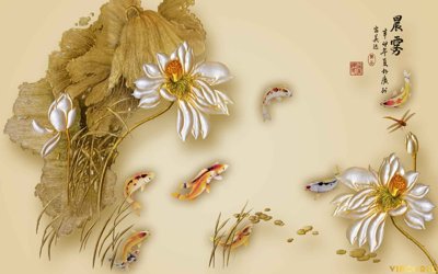 File tranh gốc Tải Tranh dán tường hoa nổi 3D cao cấp #6 (bản quyền) file PSD