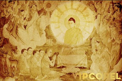 File in mica Tải tranh Trúc Chỉ trang trí phòng thờ #54 (bản gốc) làm vách ngăn