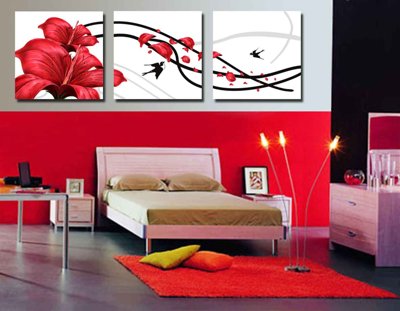 File ảnh Tải tranh bộ ghép 3 tấm những bông hoa #115 (gốc) in decal dán tường