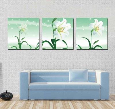 File PSD Tải tranh bộ ghép 3 tấm những bông hoa #134 (bản gốc) độ phân giải cao