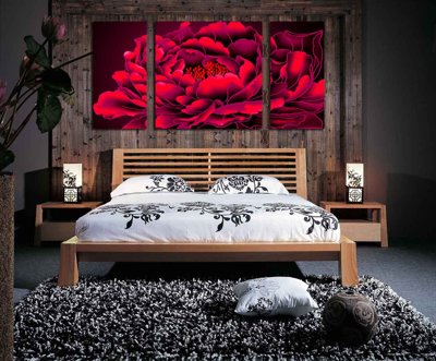 File ảnh Tải tranh bộ ghép 3 tấm những bông hoa #198 (gốc) cho trang trí nội thất