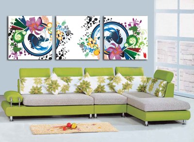 File PSD Tải tranh bộ ghép 3 tấm những bông hoa #44 (chất lượng in ấn)