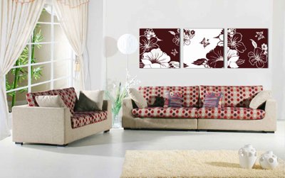 File in trần Tải tranh bộ ghép 3 tấm những bông hoa #69 (bản gốc) 5D