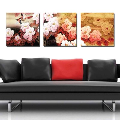 File in trần Tải tranh bộ ghép 3 tấm những bông hoa #93 (bản gốc) phong cảnh